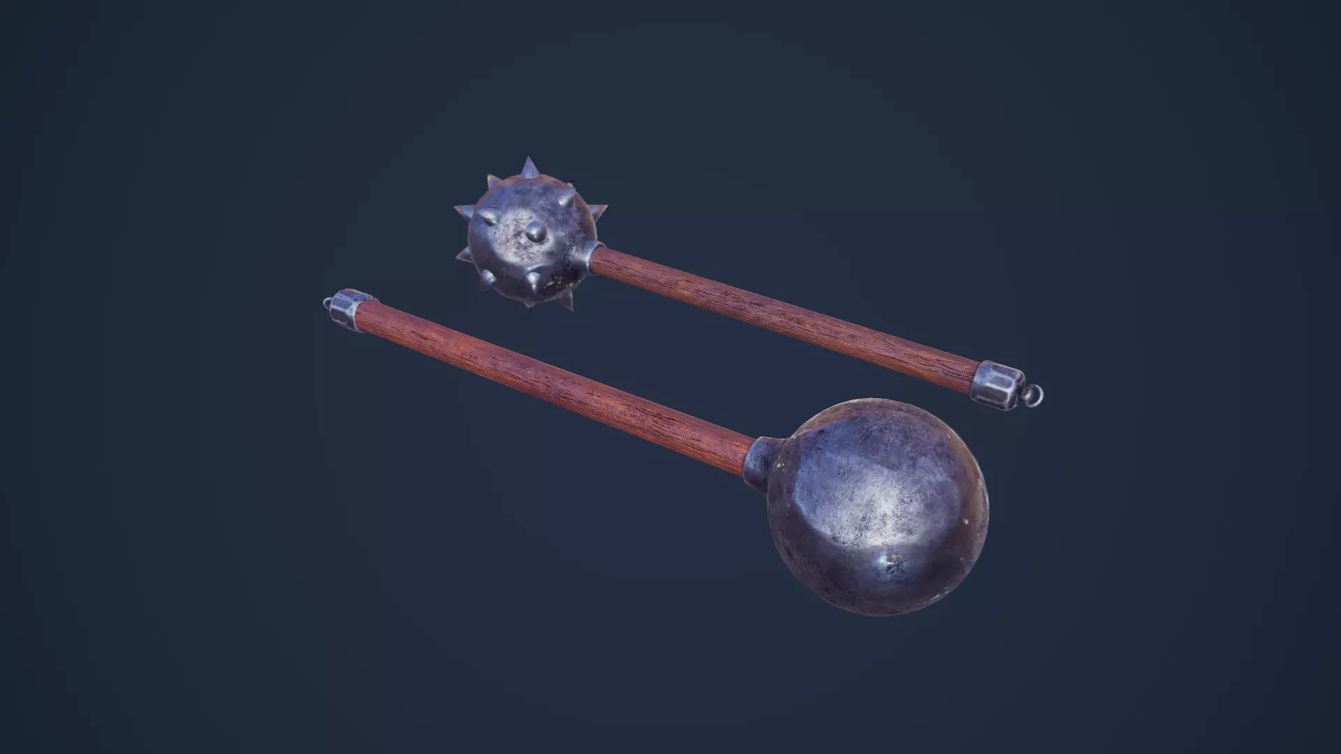 Maces sword with spike Low-poly 3D model_0