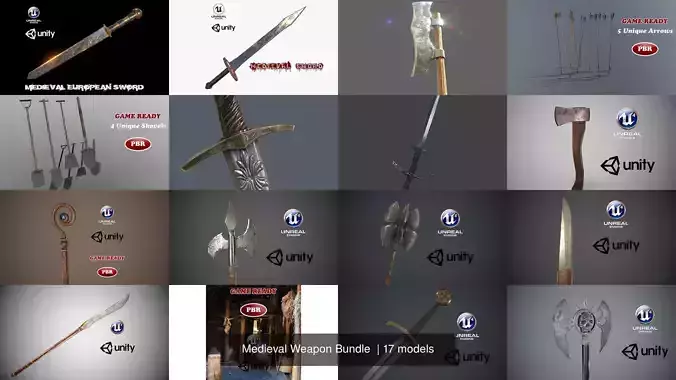Medieval Weapon Pack 3D Model Collection