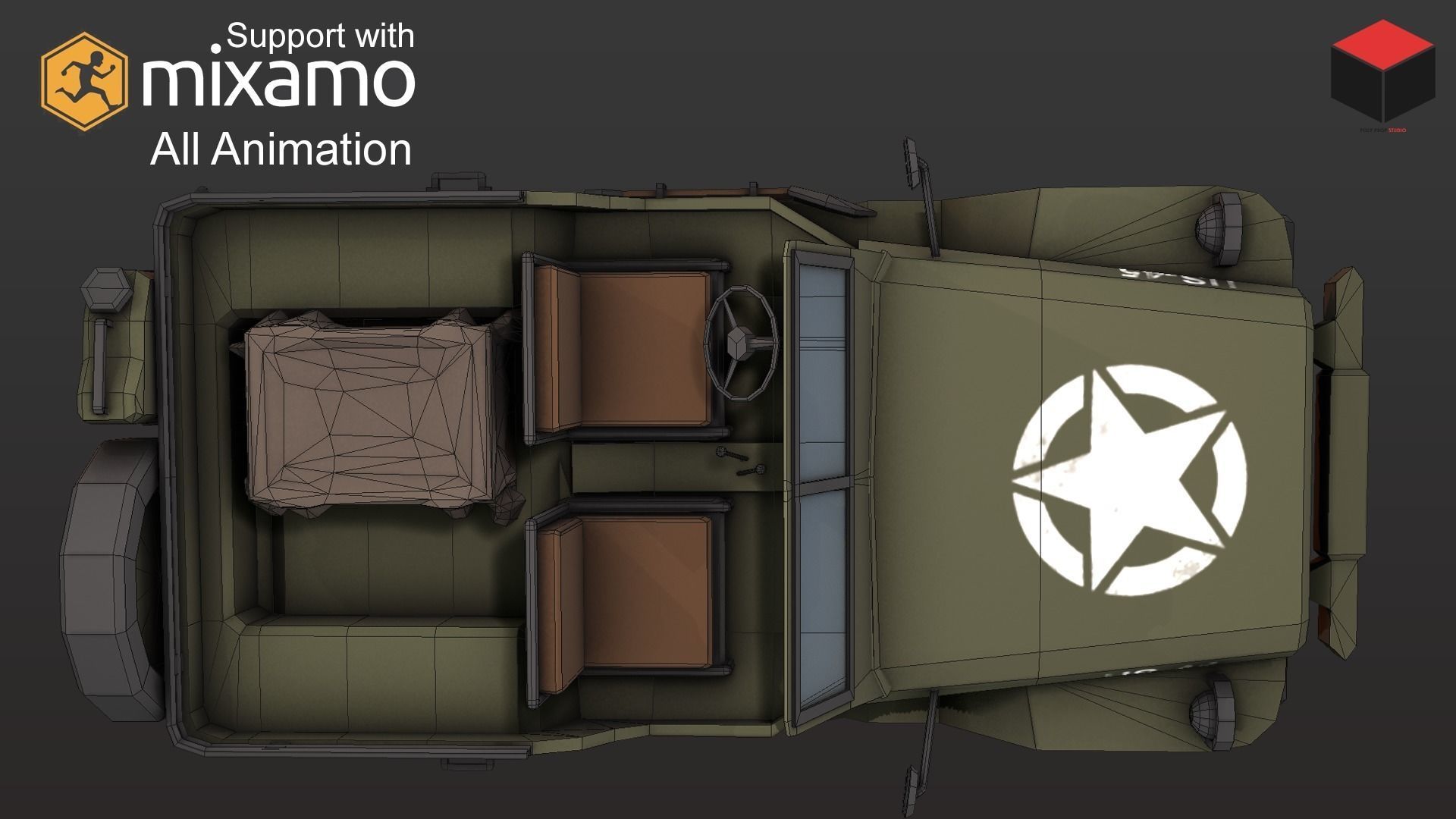 WW2 Us Commander Low-poly 3D model_10