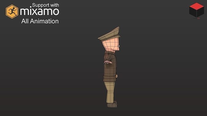 WW2 Us Commander Low-poly 3D model 5