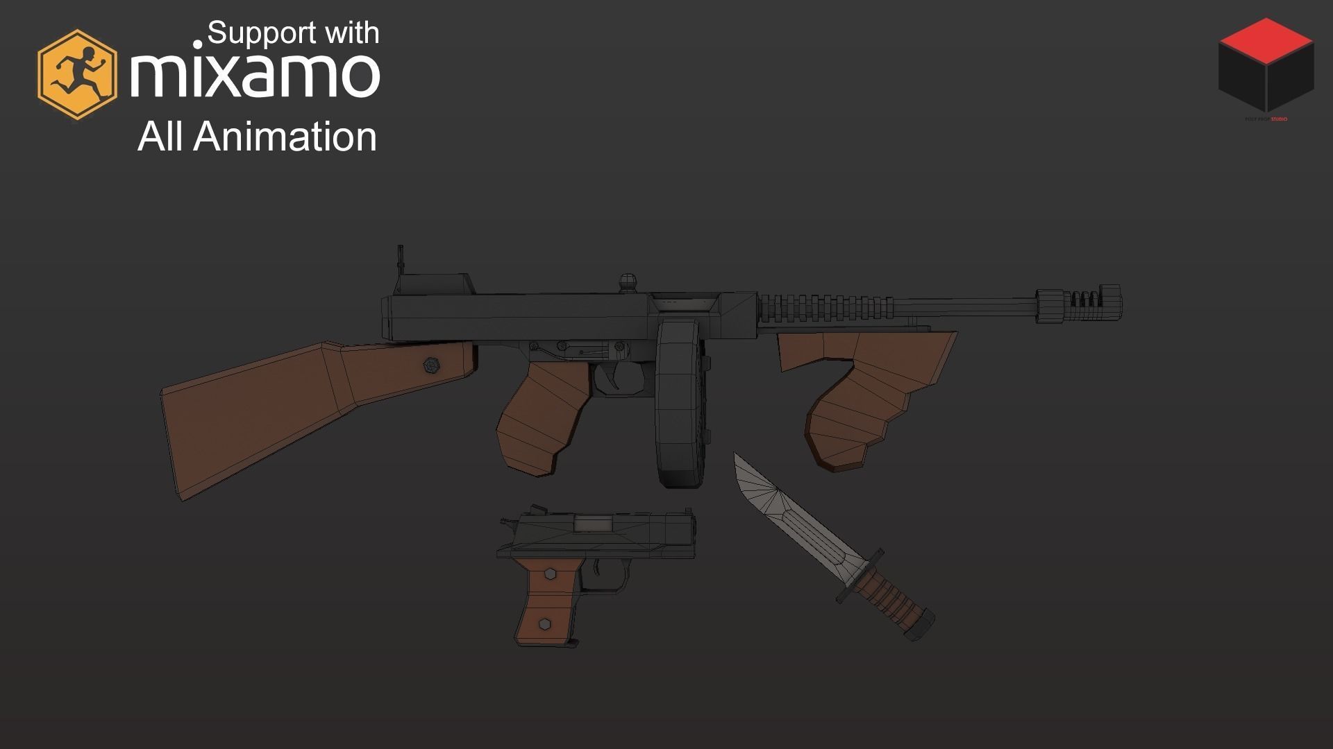 WW2 Us Commander Low-poly 3D model_12