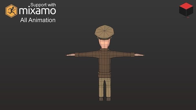 WW2 Us Commander Low-poly 3D model 7