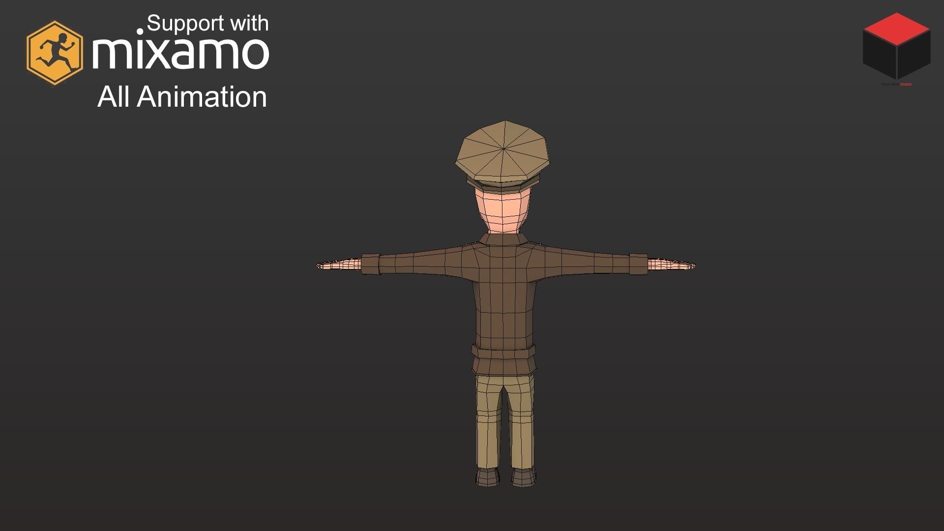 WW2 Us Commander Low-poly 3D model_6