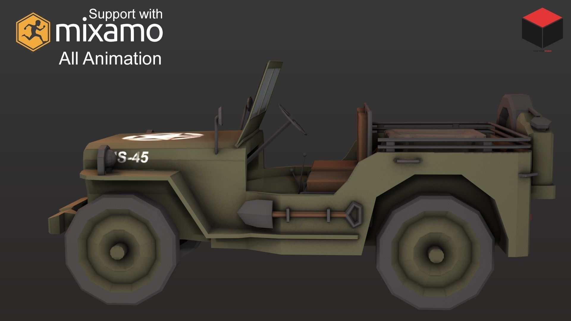 WW2 Us Commander Low-poly 3D model_7