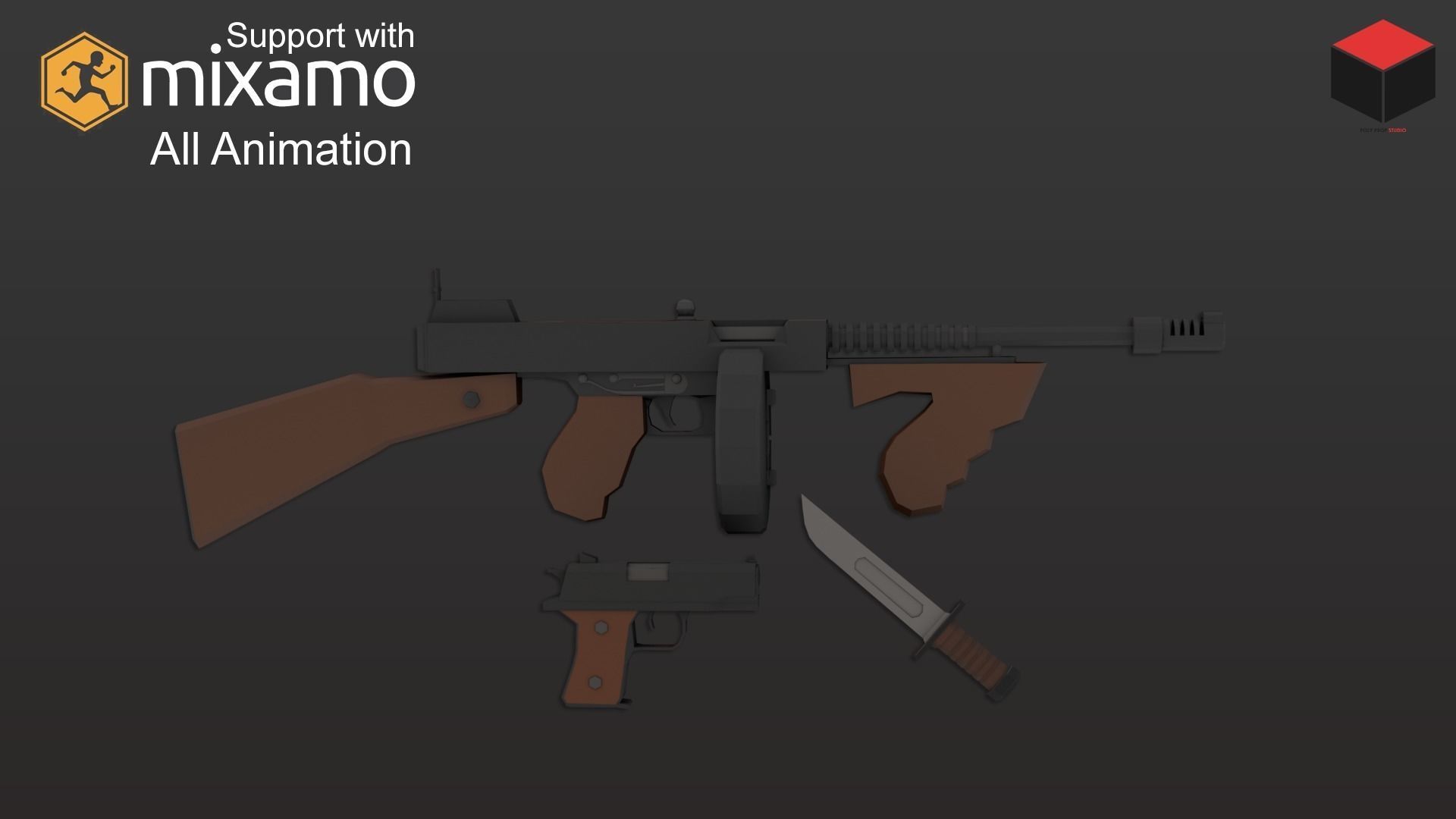 WW2 Us Commander Low-poly 3D model_11