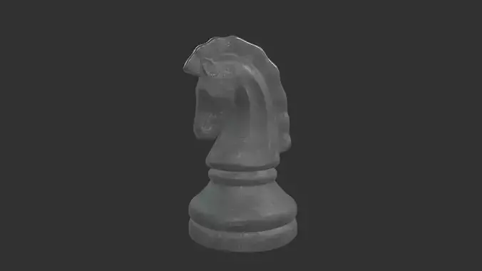 CHES-010 Chess Knight White 3D model