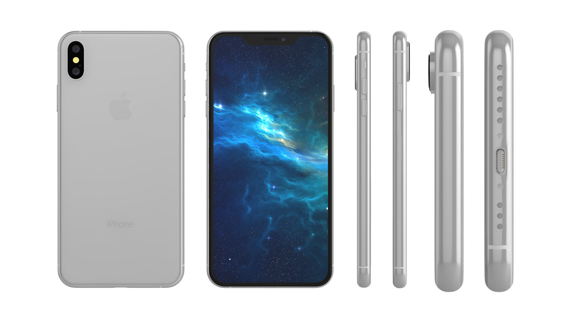 iPhone XS White 3D model_1