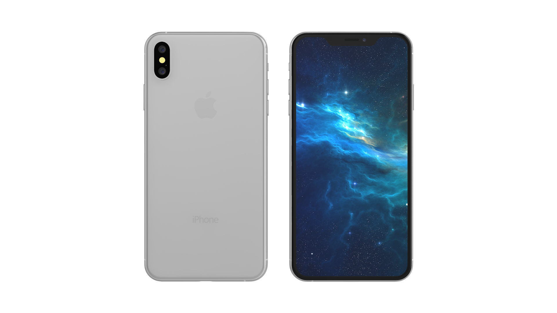 iPhone XS White 3D model_5