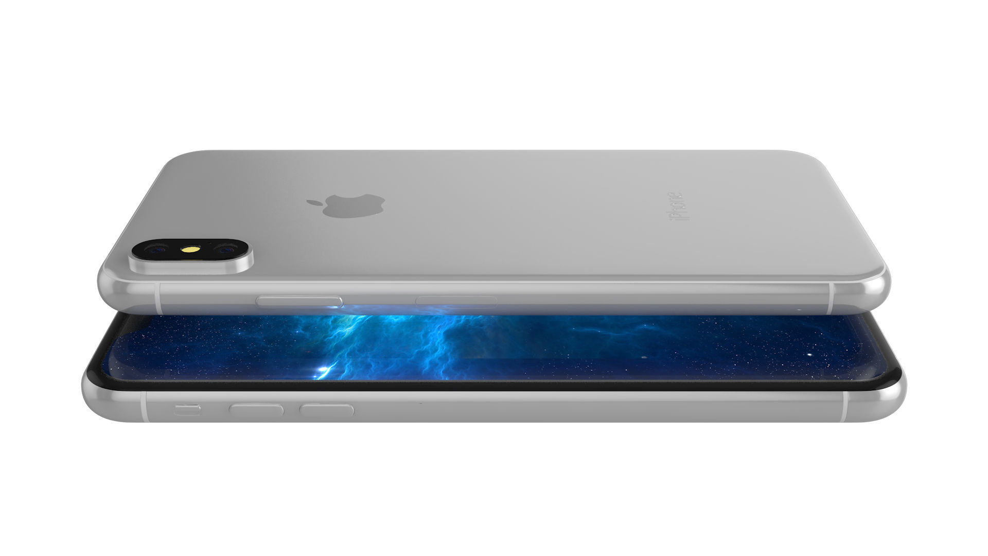 iPhone XS White 3D model_4