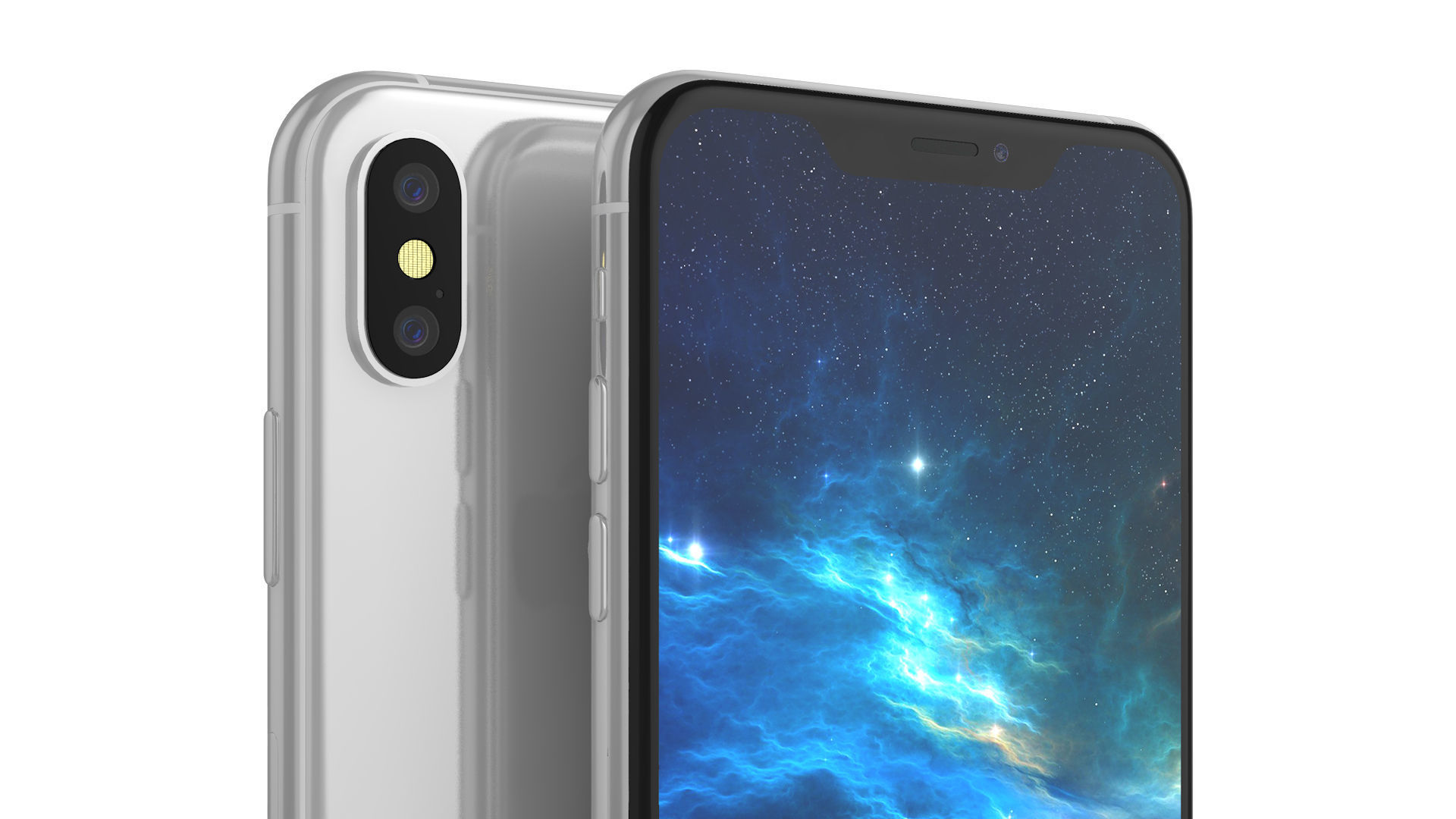 iPhone XS White 3D model_2