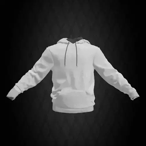 White Sweatshirt with Hoodie Low-poly 3D model