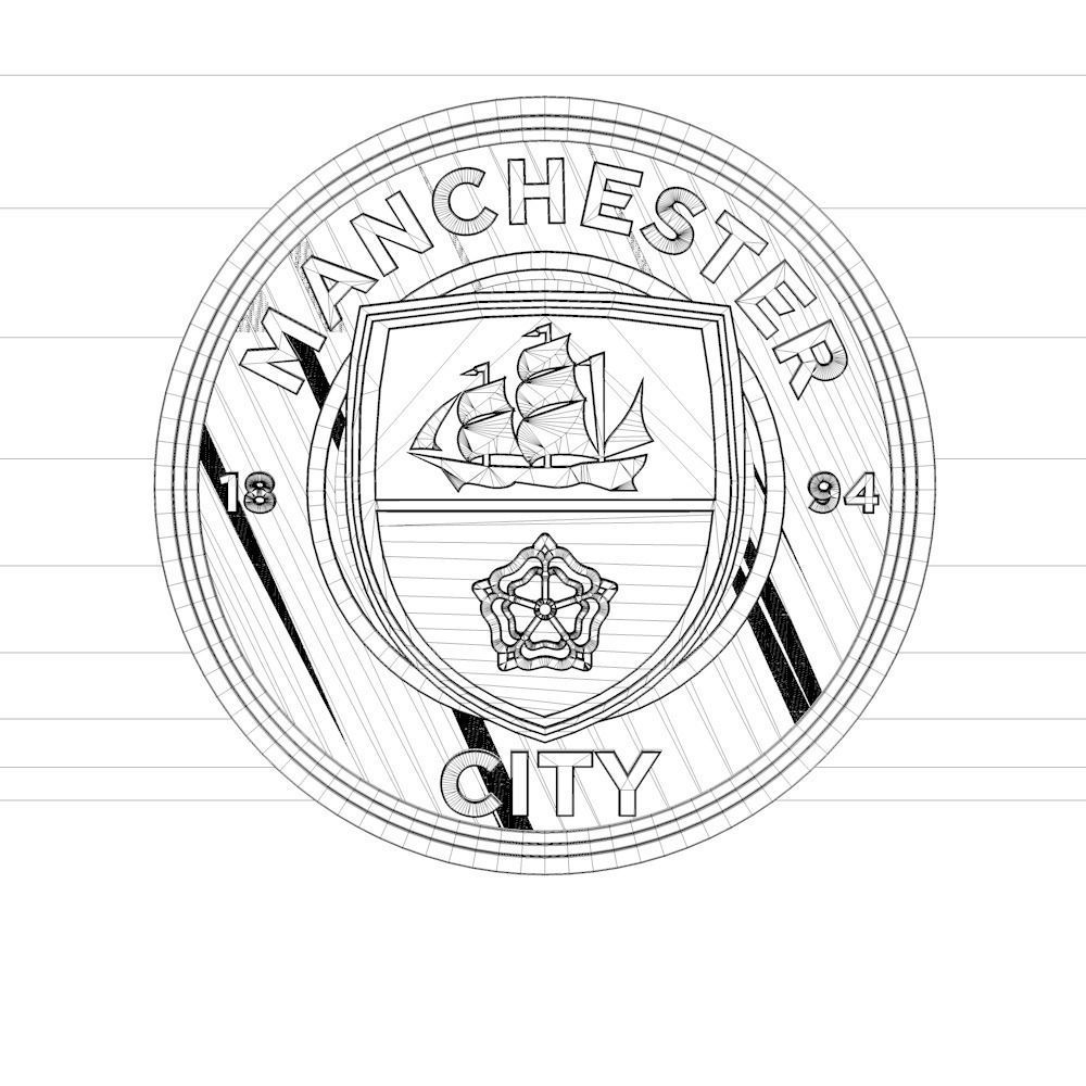Manchester city Logo 3D model_3