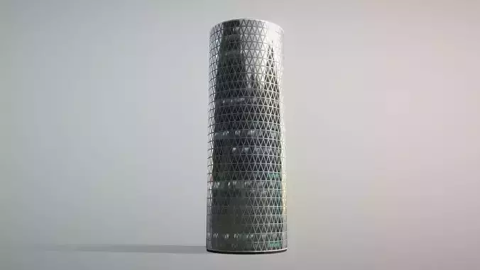 Building Frankfurt Westhafen Tower Low-poly 3D model