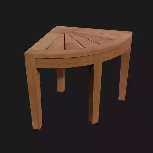 Wooden Corner Table Low-poly 3D model