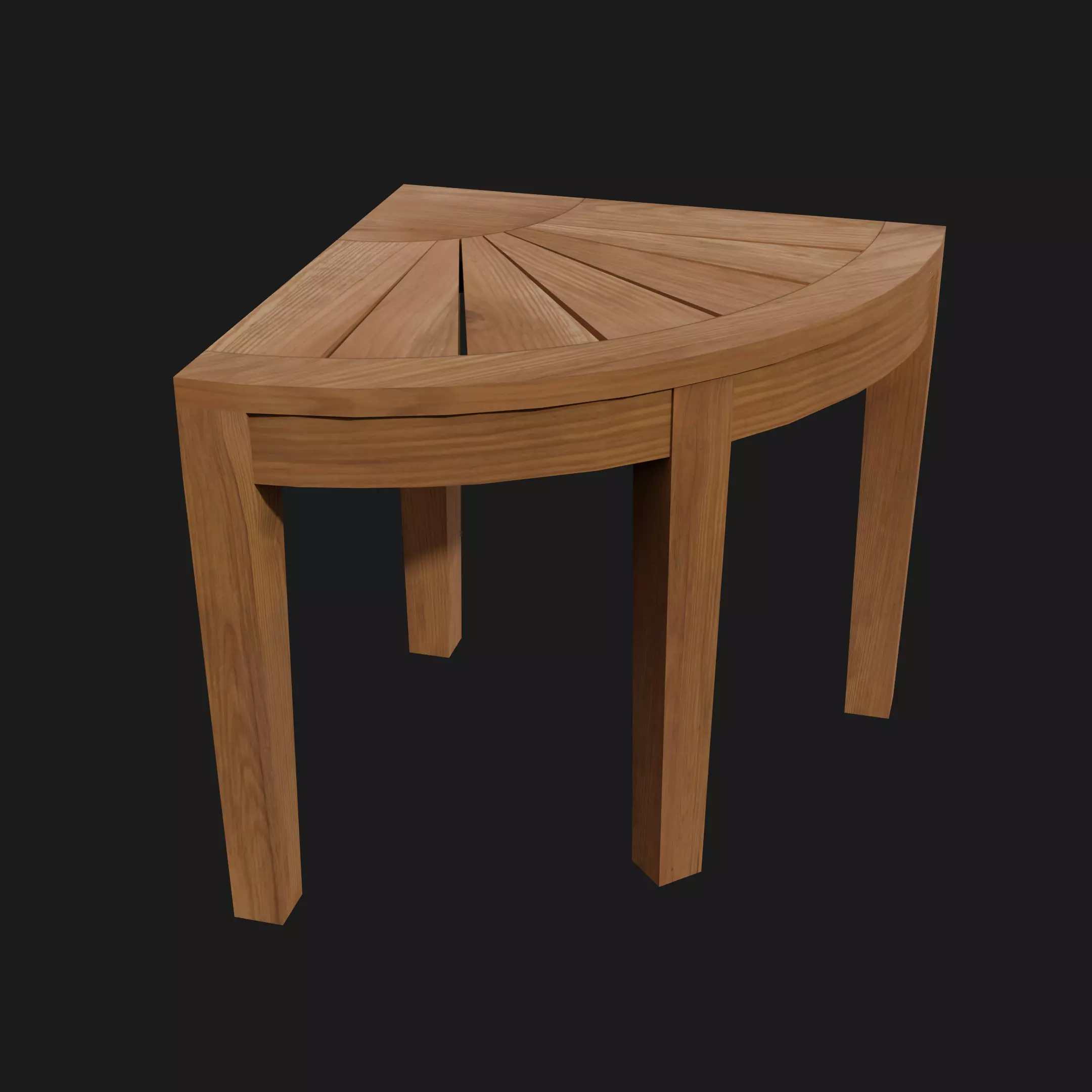 Wooden Corner Table Low-poly 3D model_0