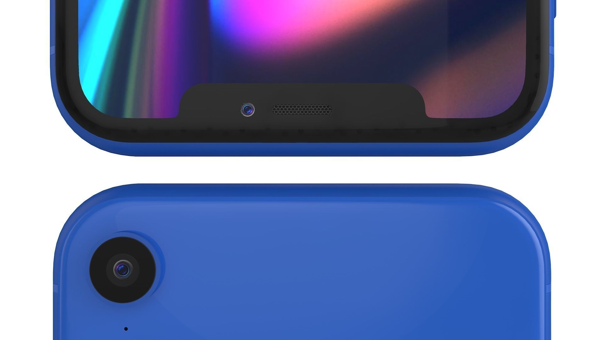 iPhone XR Blue 3D model_6