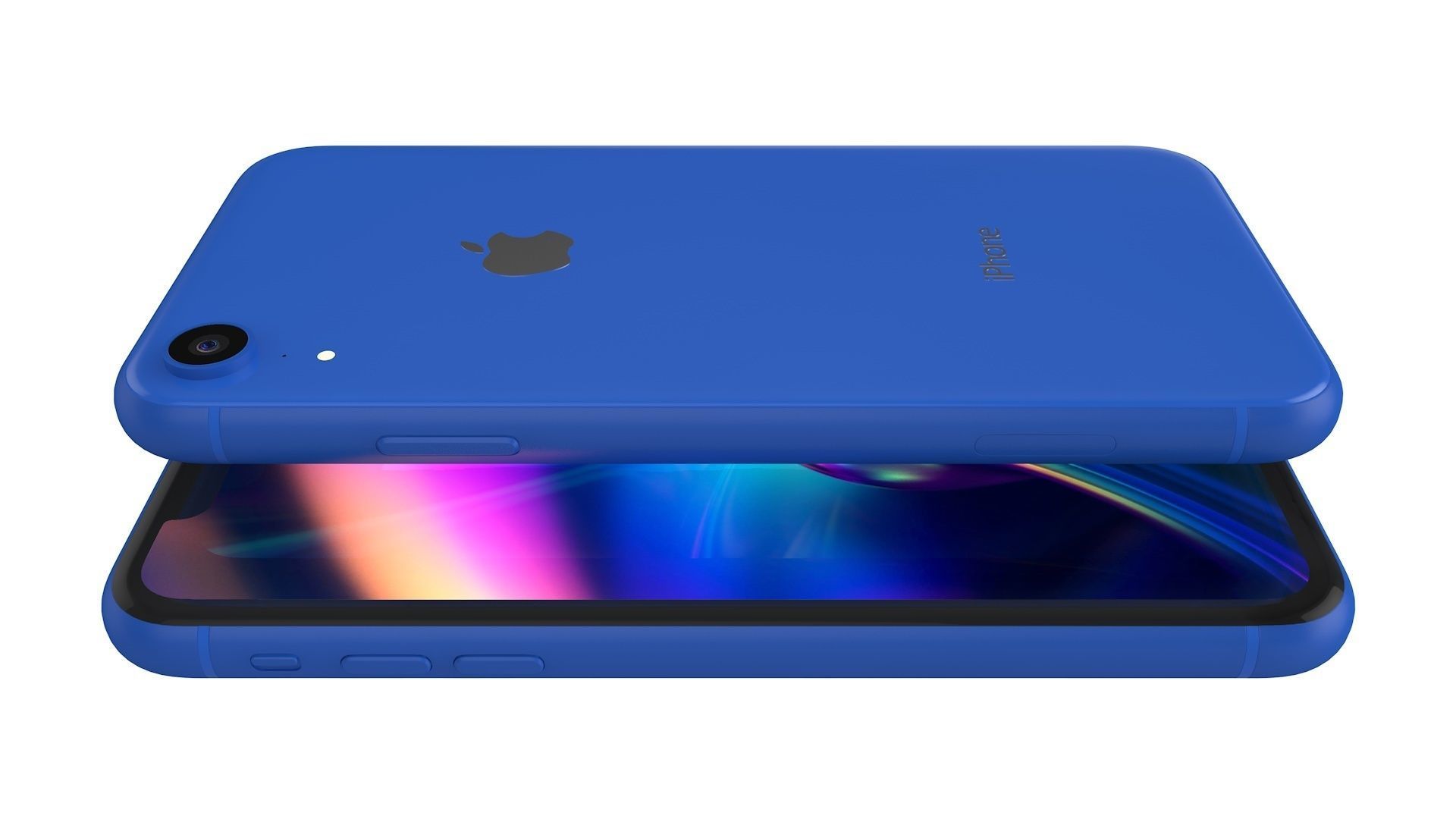 iPhone XR Blue 3D model_3