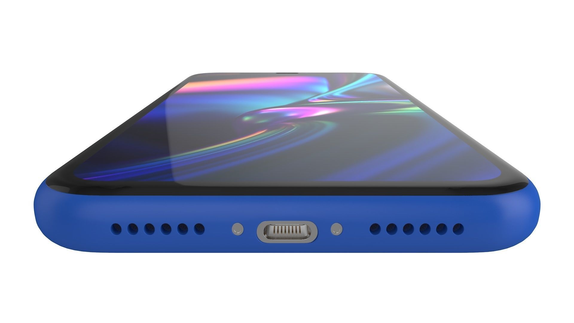 iPhone XR Blue 3D model_2