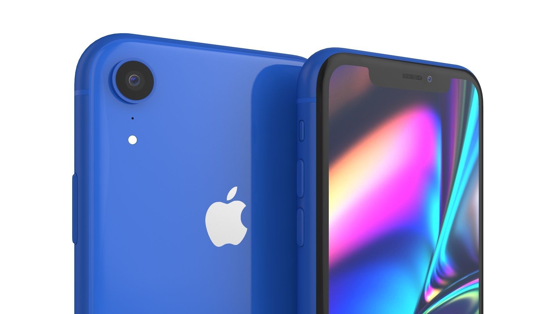 iPhone XR Blue 3D model_1
