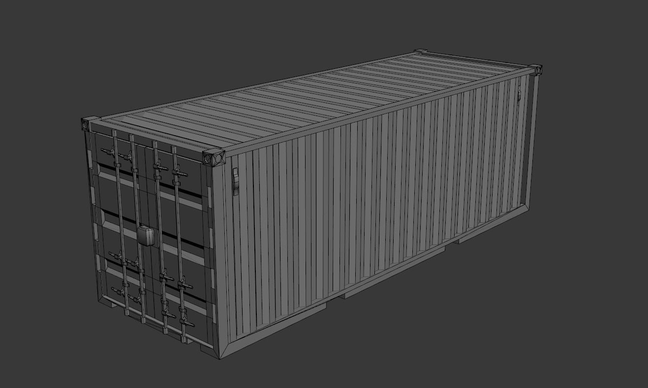 Storage Containter Low-poly 3D model_9