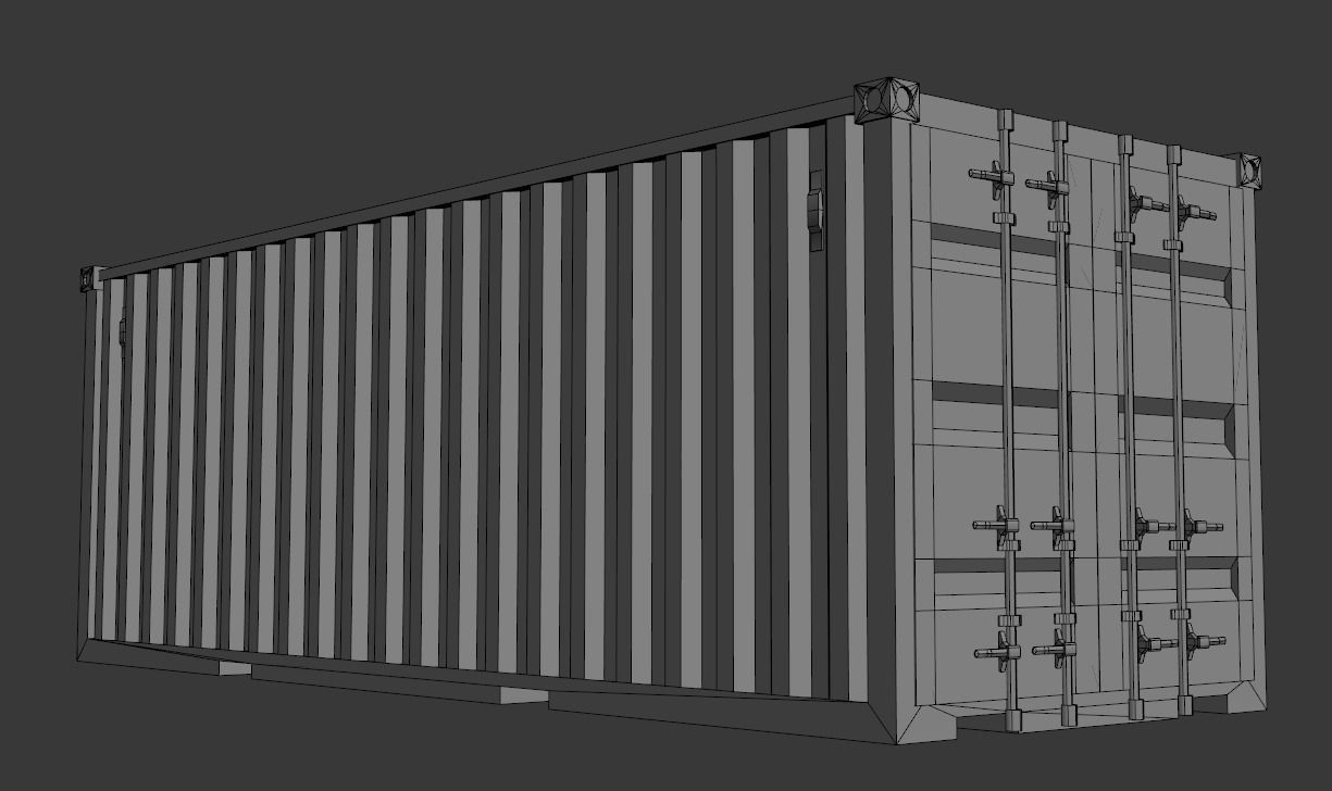 Storage Containter Low-poly 3D model_10