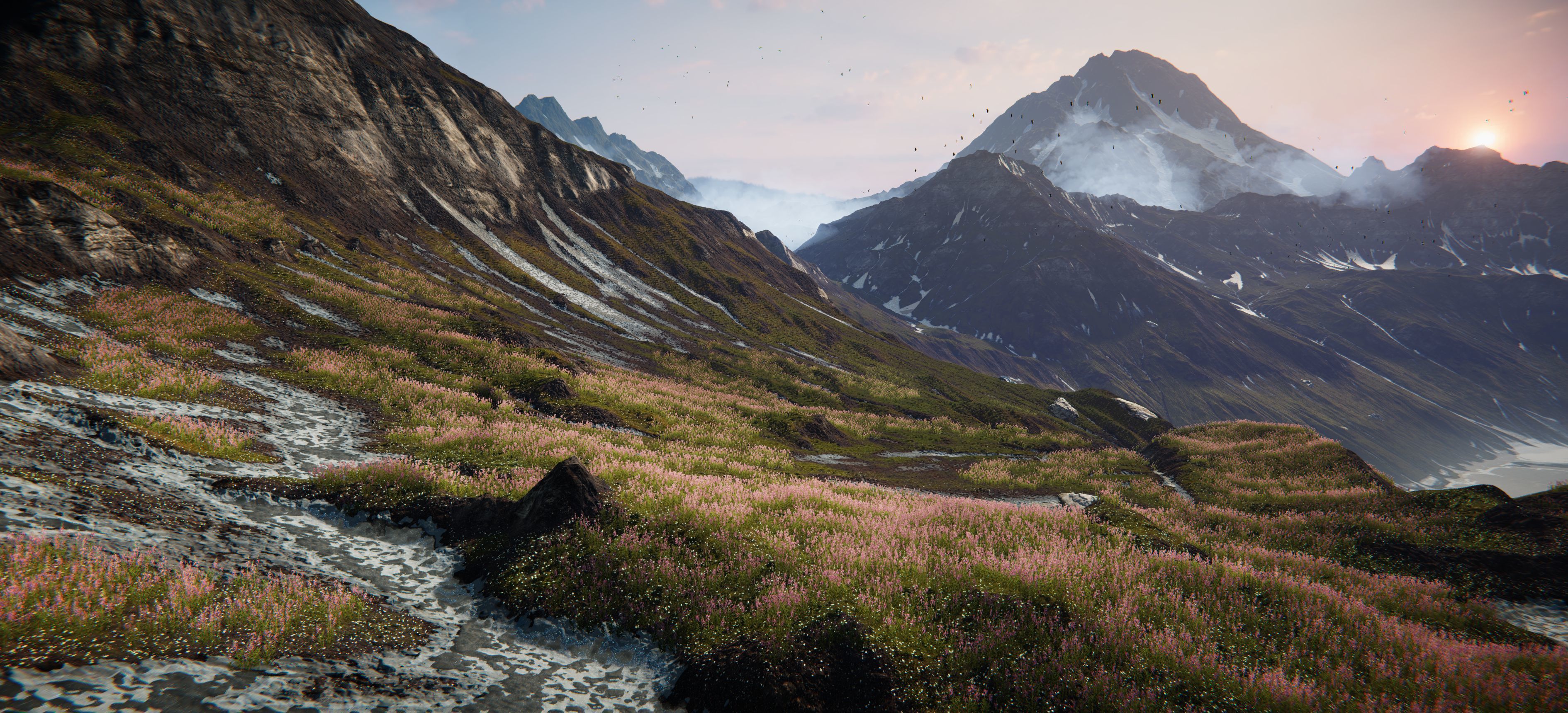 Grass Mountains Valley Environment - Unity 2017 Project Low-poly 3D model_2