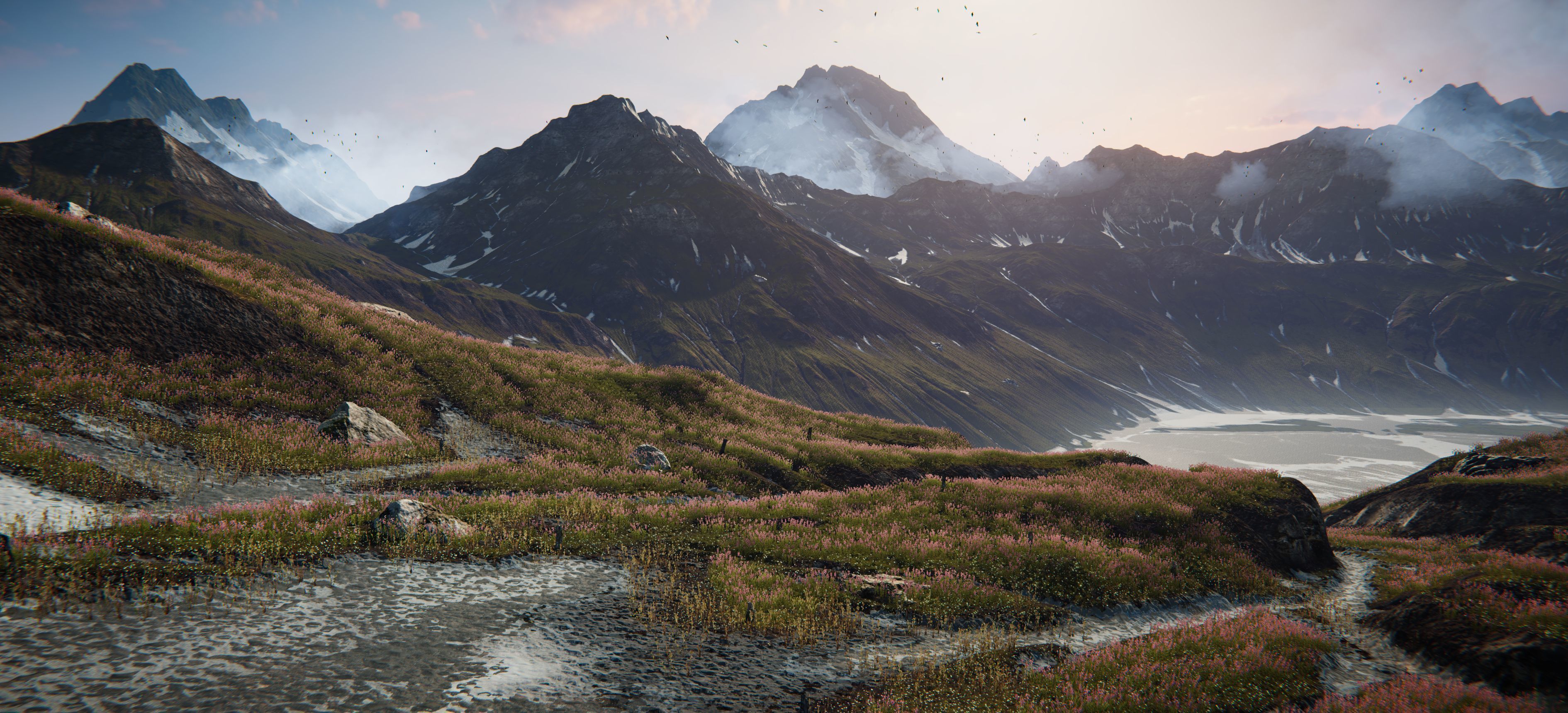 Grass Mountains Valley Environment - Unity 2017 Project Low-poly 3D model_1