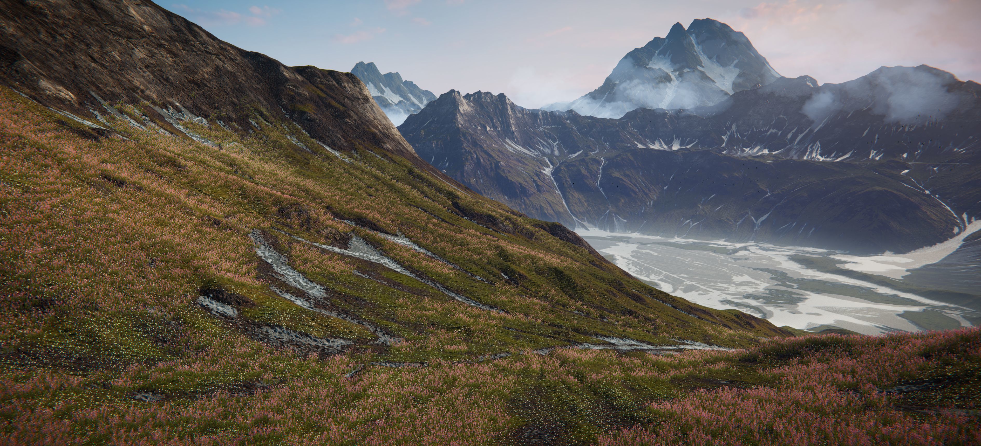 Grass Mountains Valley Environment - Unity 2017 Project Low-poly 3D model_3