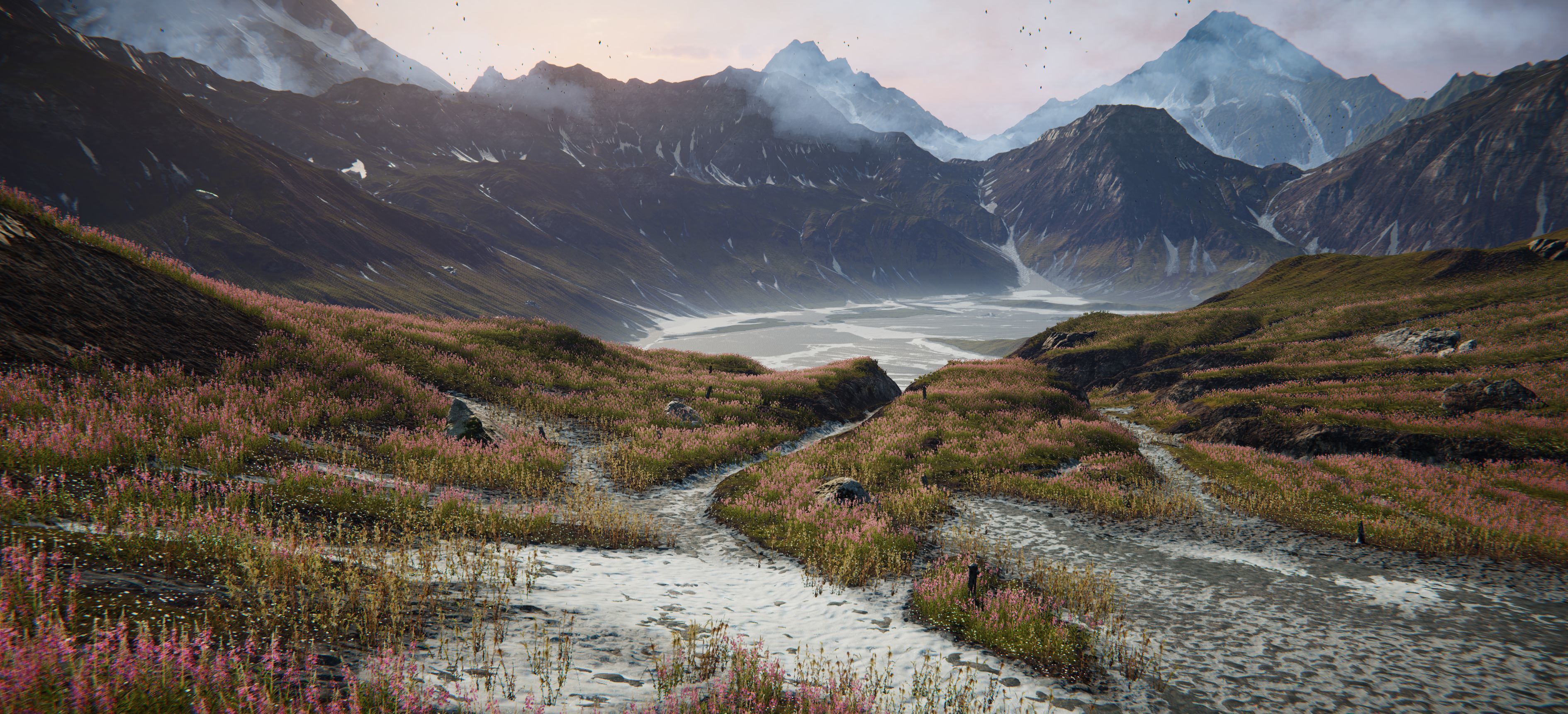 Grass Mountains Valley Environment - Unity 2017 Project Low-poly 3D model_5