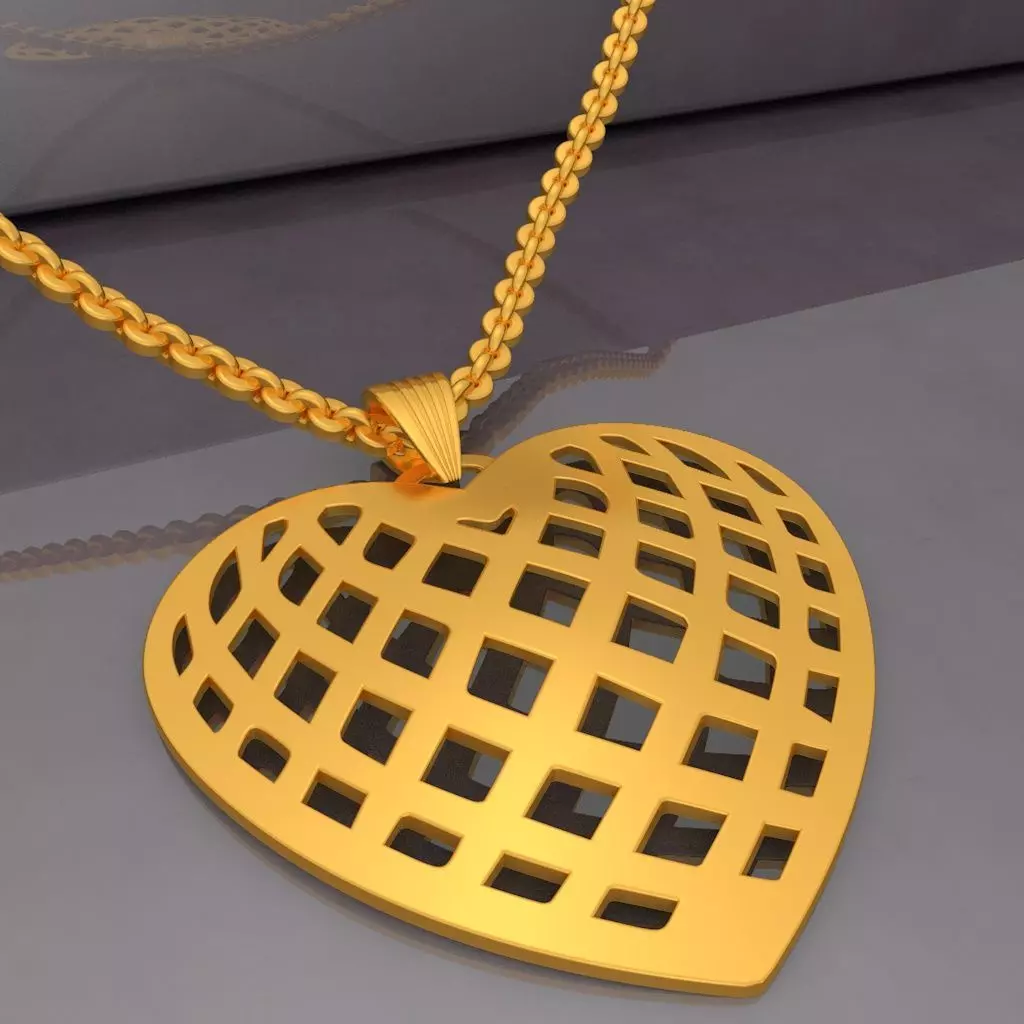 Filigree Heart Pendant KTFHP01 3D Model STL 3D print model