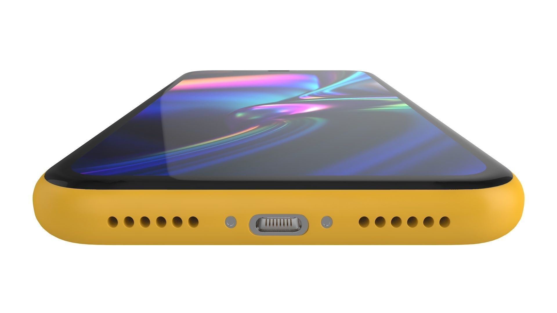 iPhone XR Yellow 3D model_2
