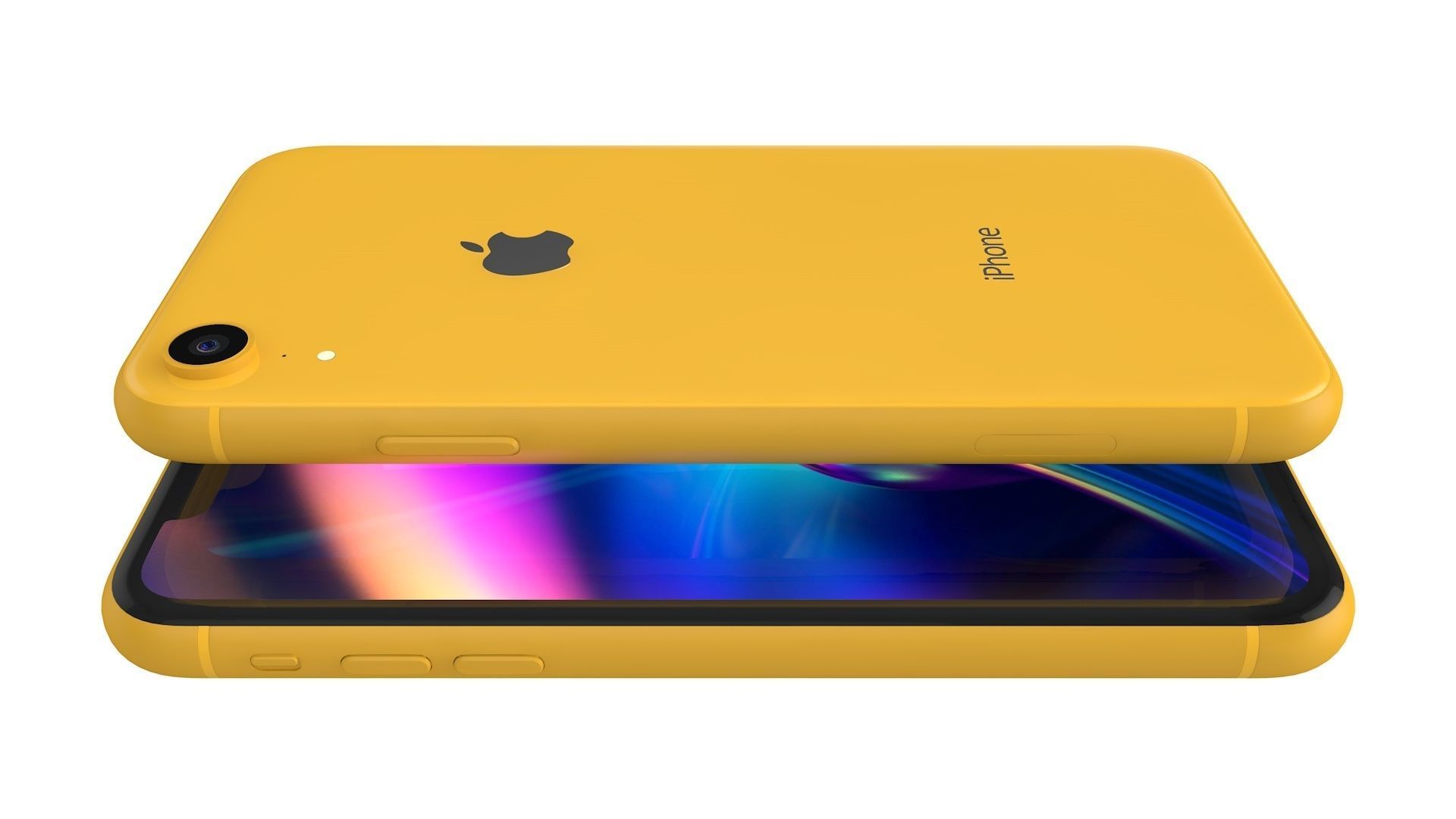 iPhone XR Yellow 3D model_3