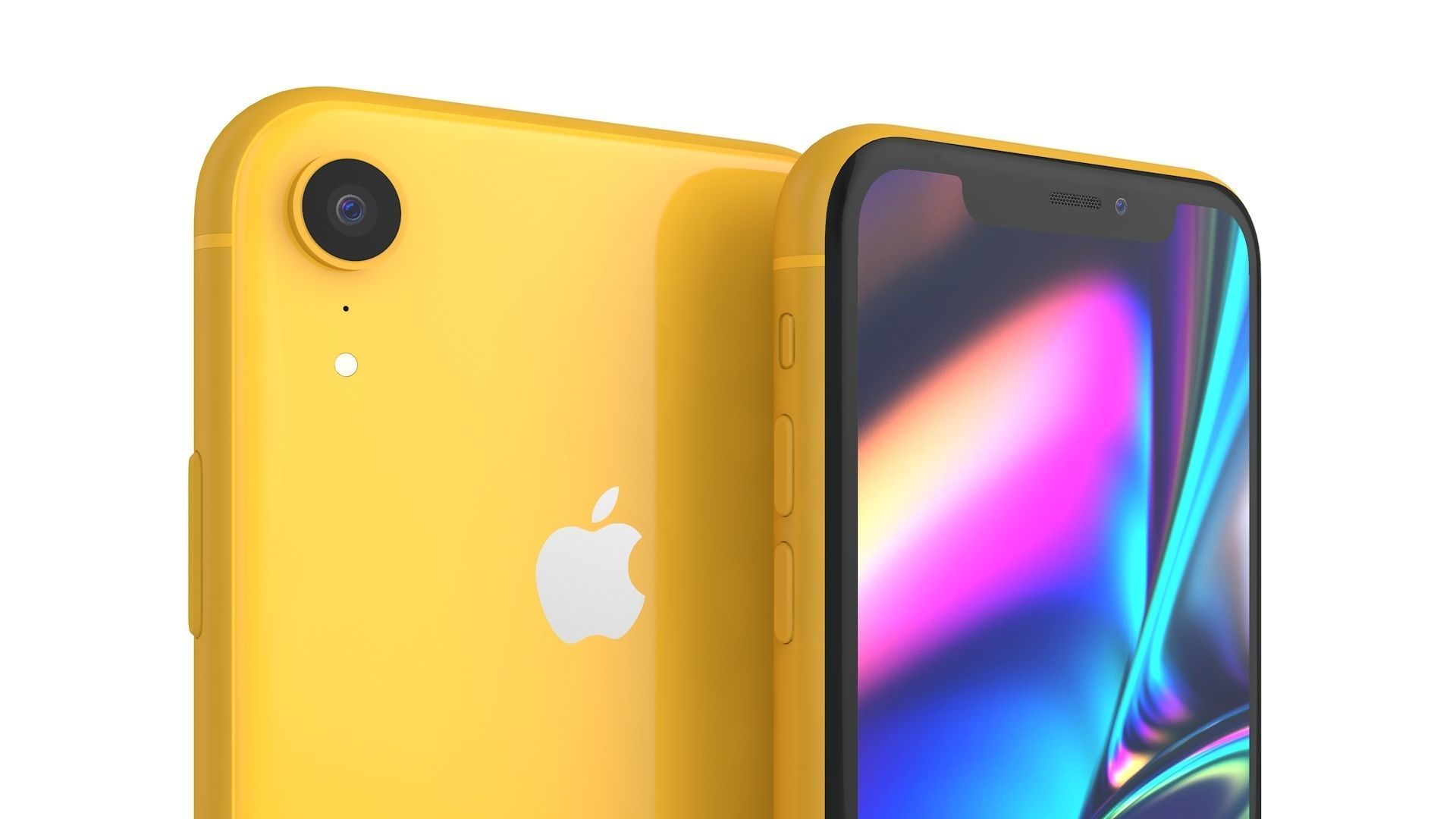 iPhone XR Yellow 3D model_1