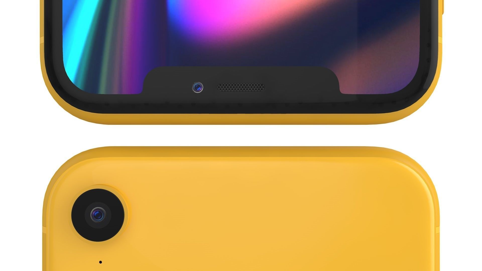 iPhone XR Yellow 3D model_6