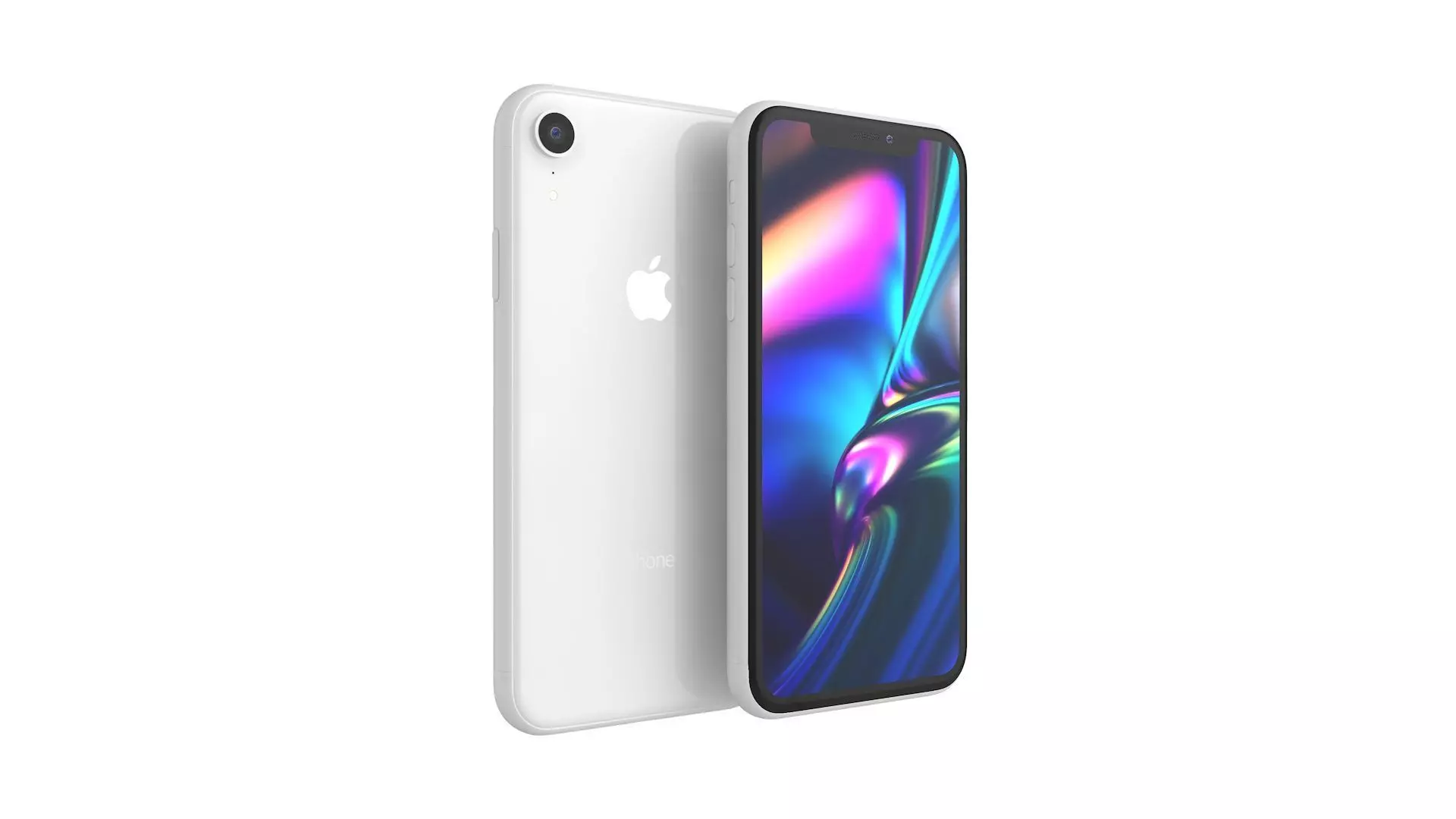 iPhone XR White 3D model_0