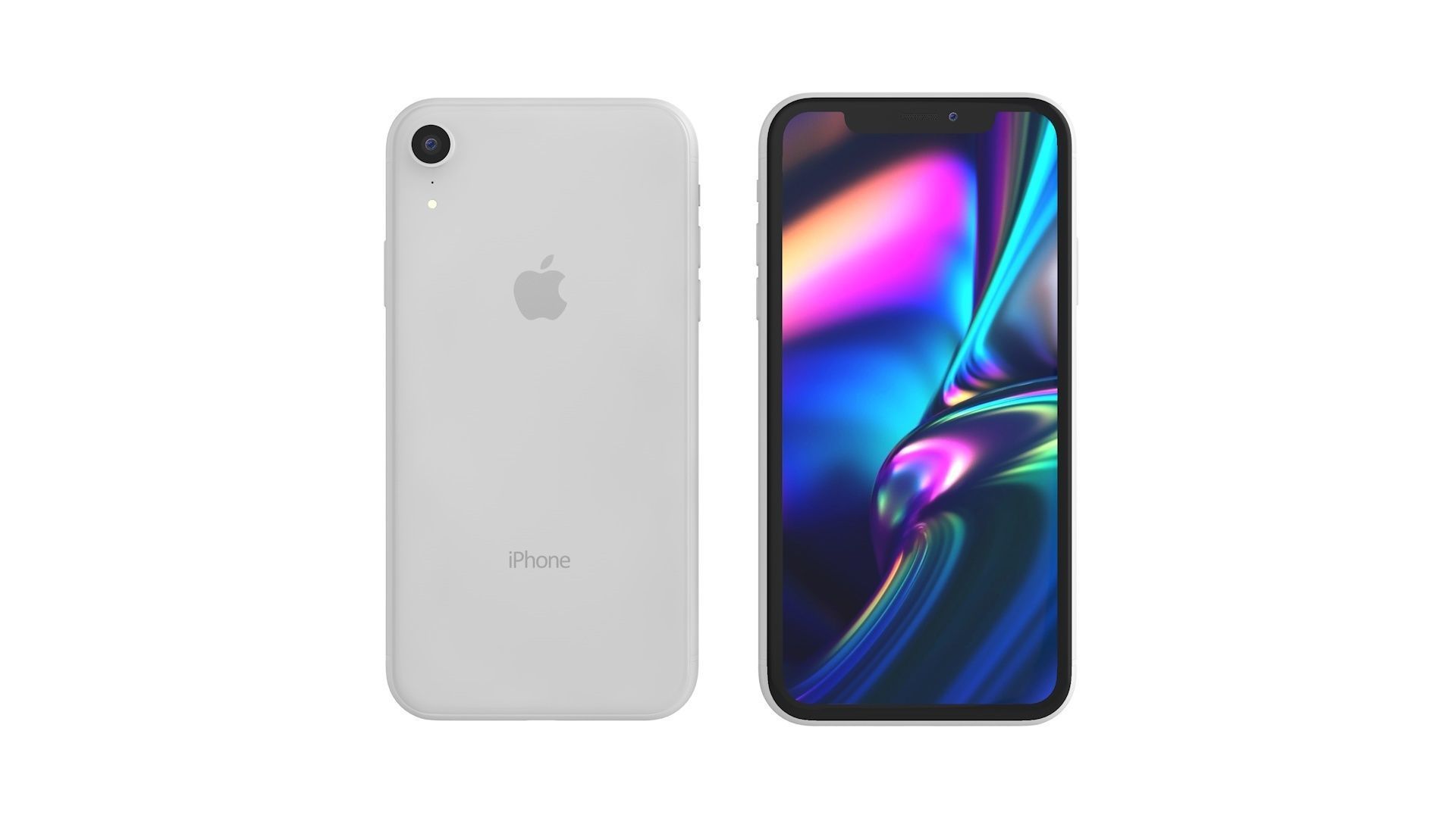iPhone XR White 3D model_4