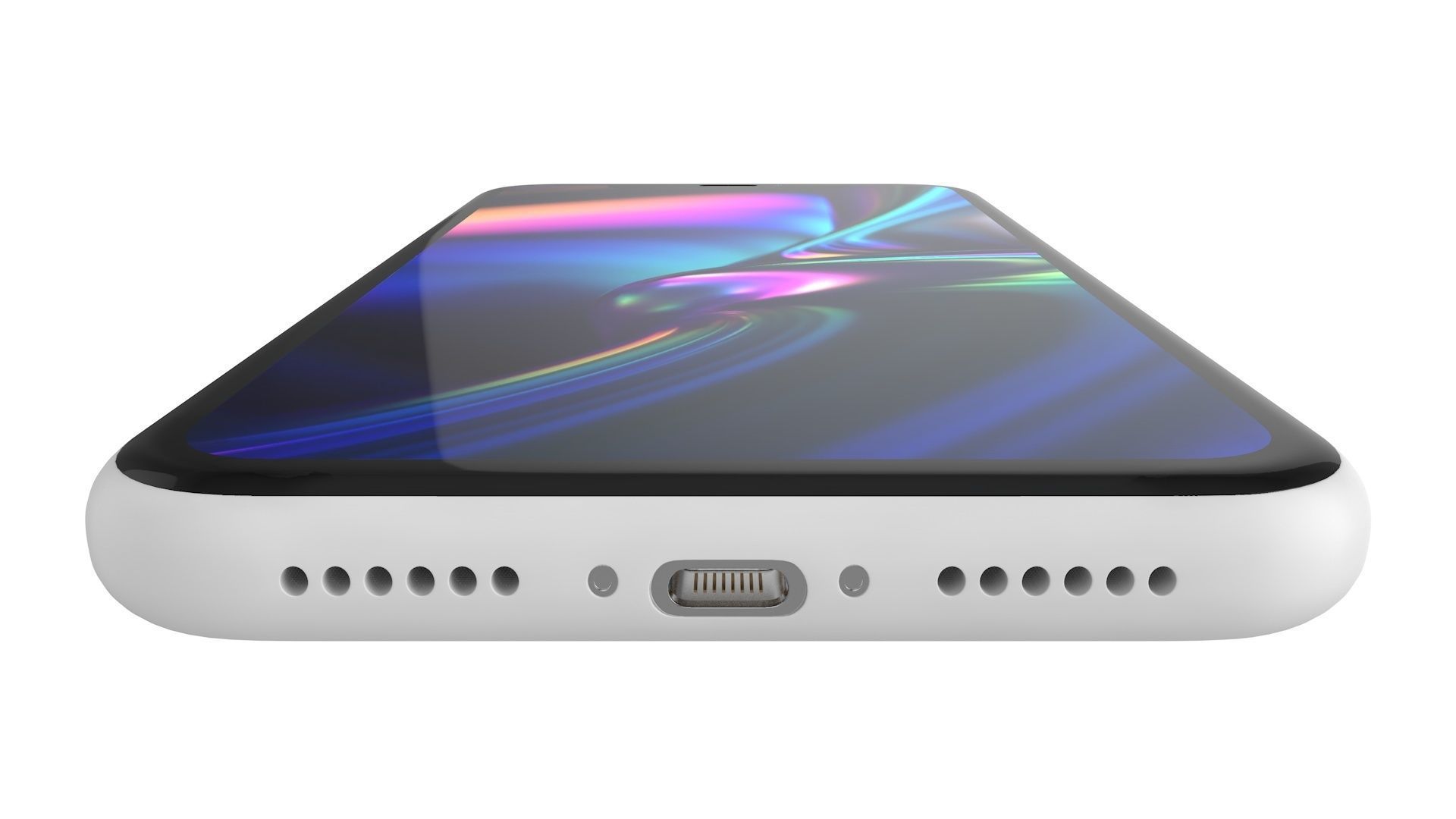 iPhone XR White 3D model_2