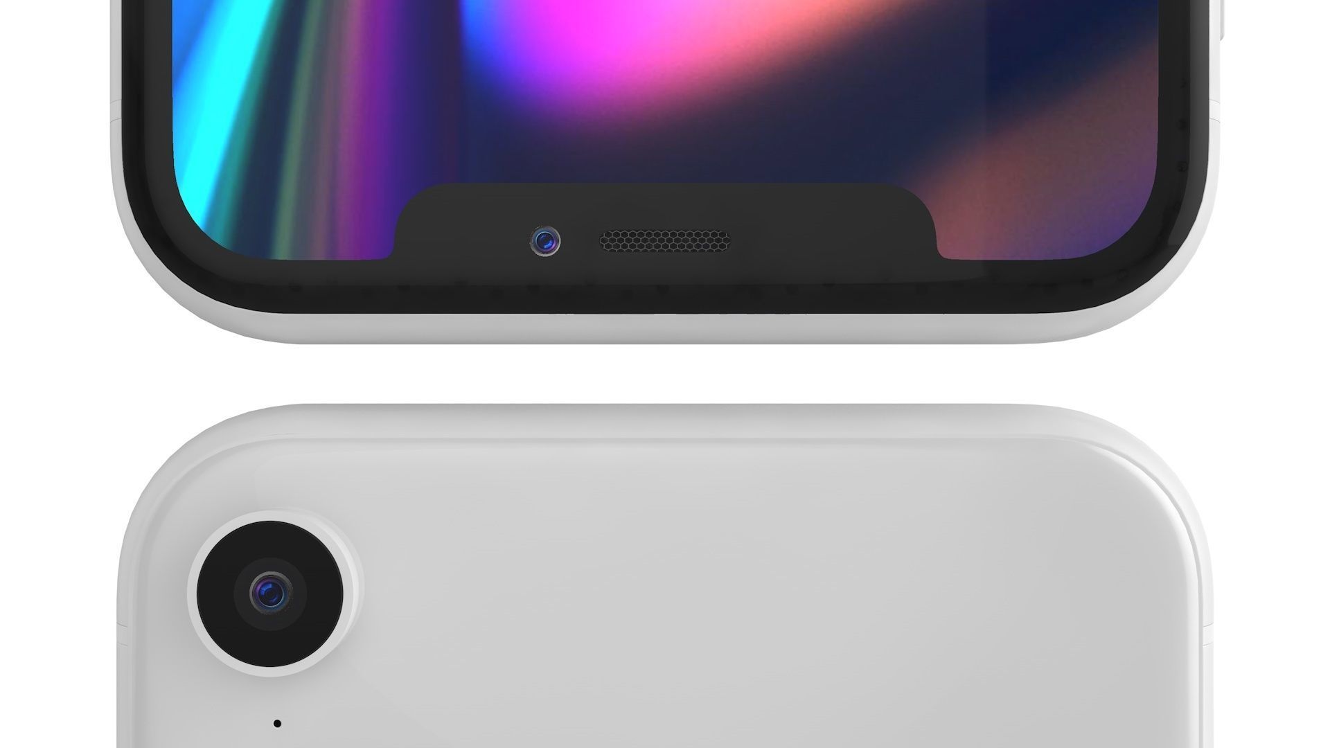 iPhone XR White 3D model_6