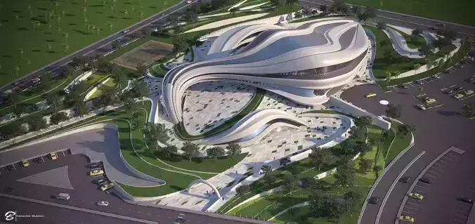 Futuristic building 3D model