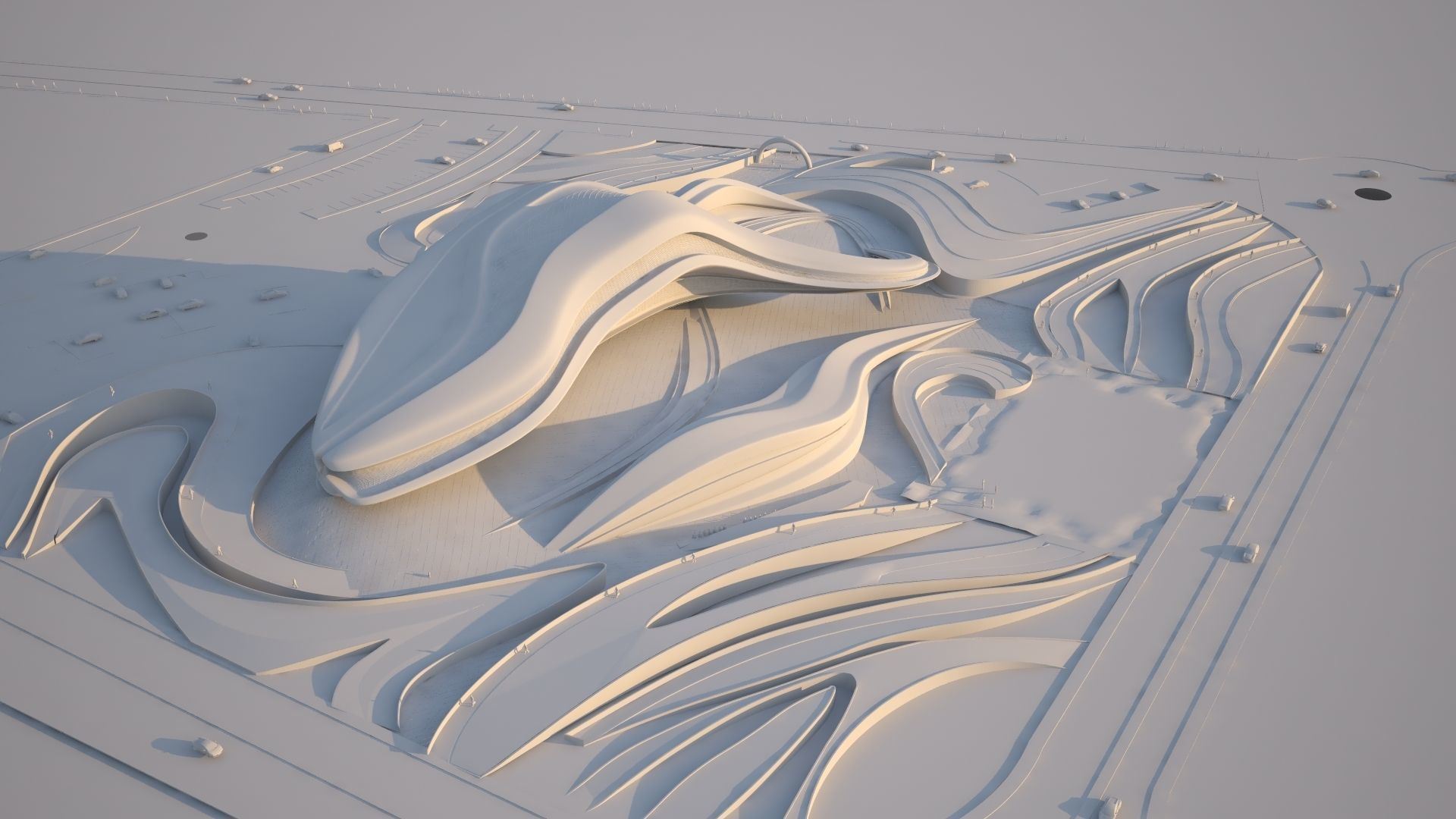 Futuristic building 3D model_4