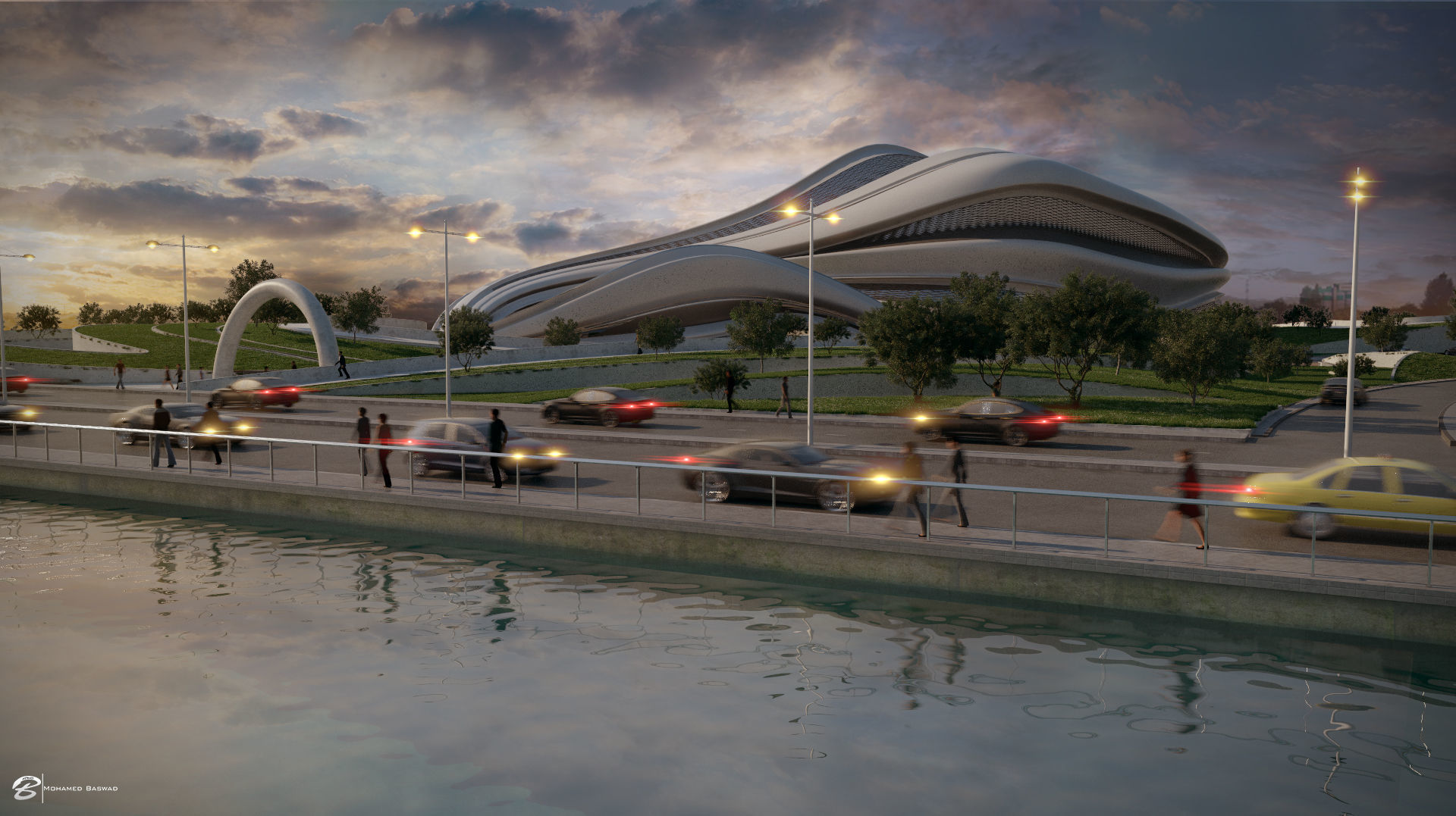 Futuristic building 3D model_5