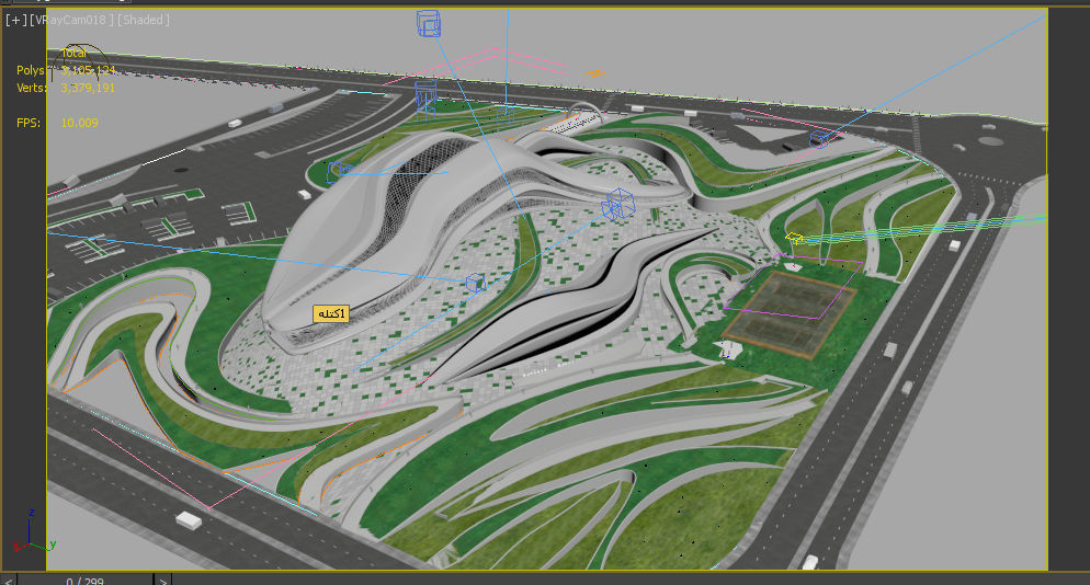 Futuristic building 3D model_2