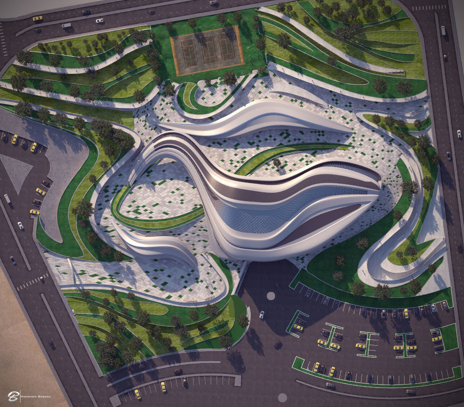 Futuristic building 3D model_6