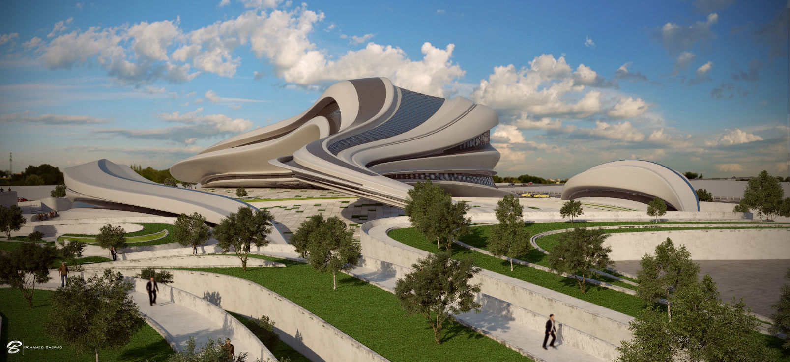 Futuristic building 3D model_3