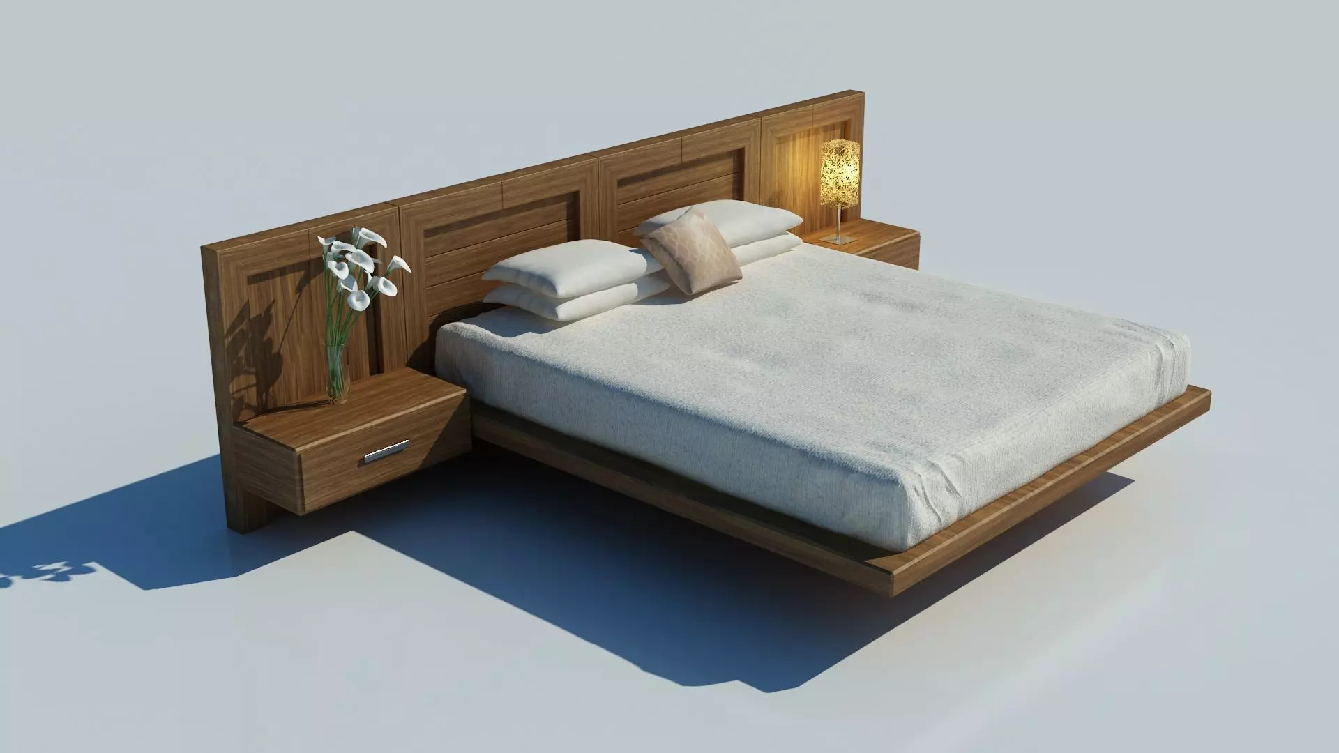 bed design Free 3D model_0