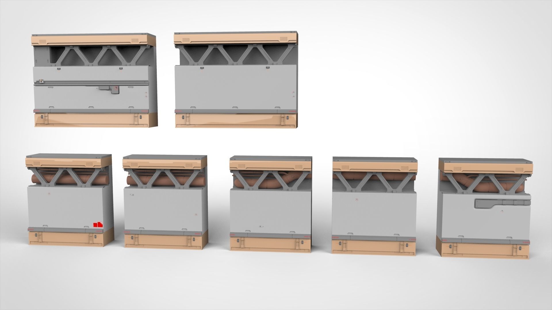 sci-fi Architecture kitbash 5 3D model_16