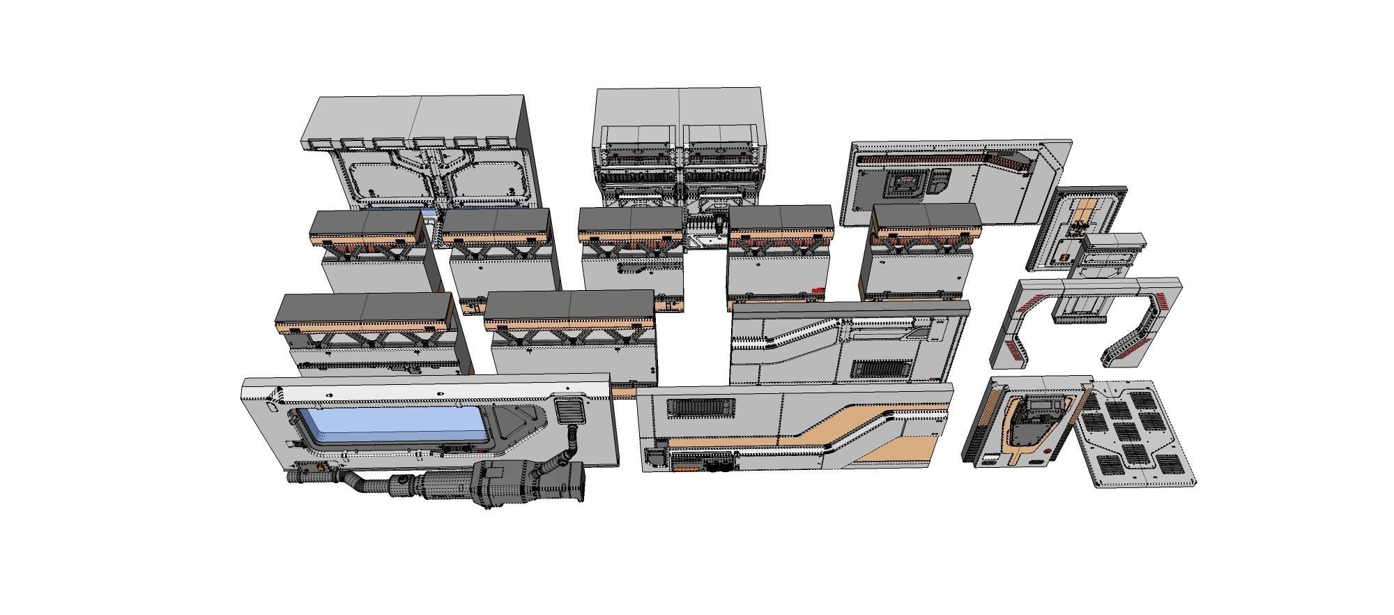 sci-fi Architecture kitbash 5 3D model_21