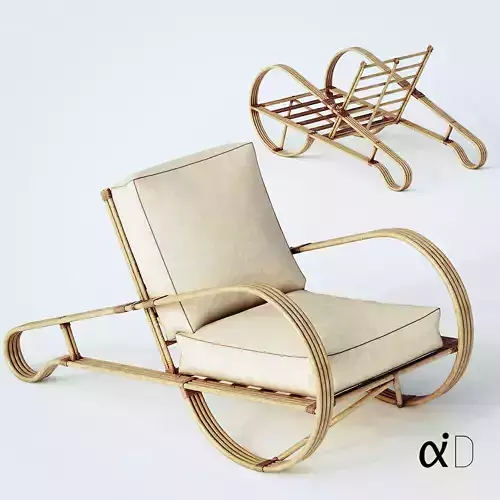 Rattan-Lounger Armchair