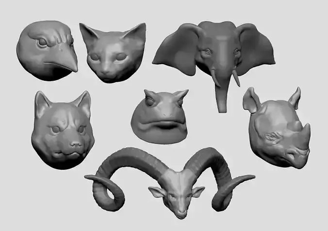 Animals  head base 3D model