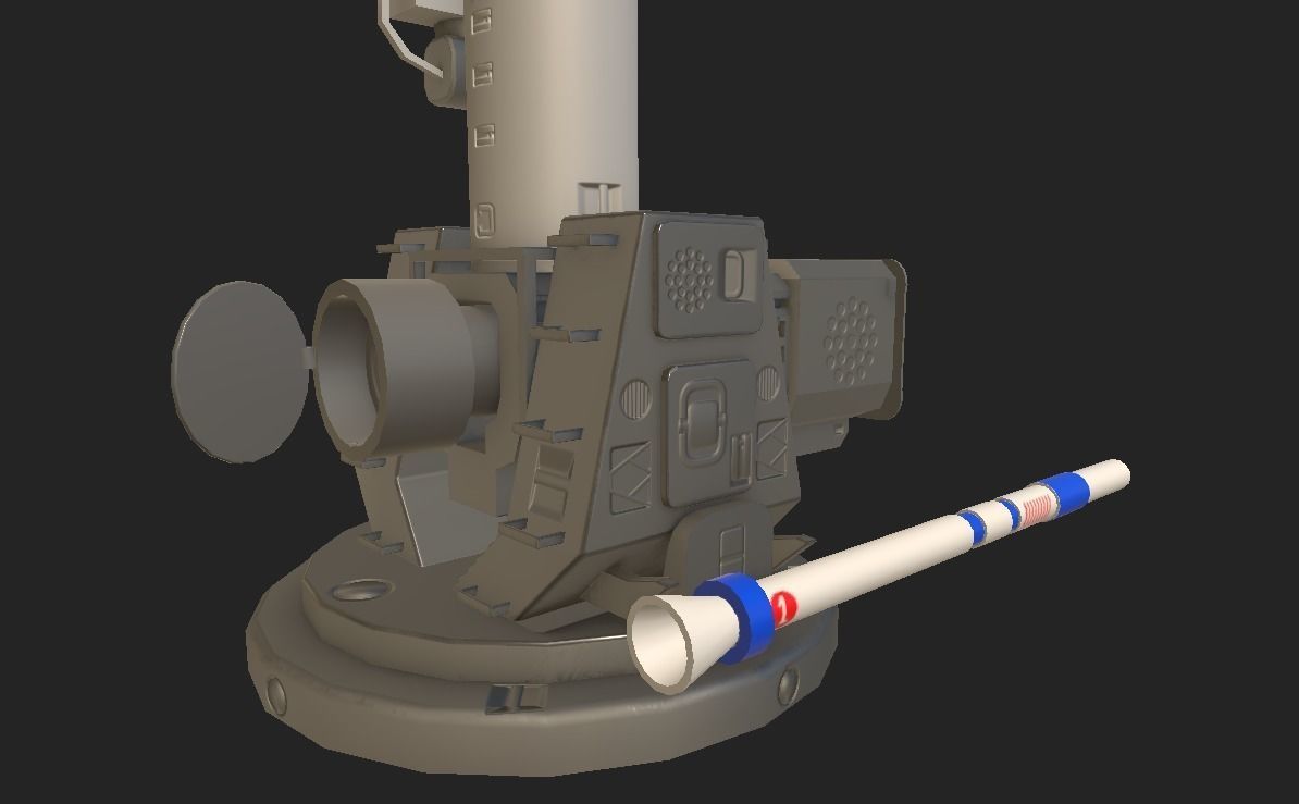 SEA RAM WEAPONS SYSTEM Low-poly 3D model_5